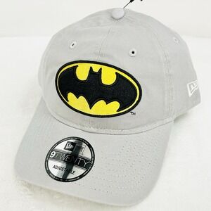 New Era Batman Logo 9TWENTY Hat Cap Adjustable Strapback Gray DC Comics Outdoors